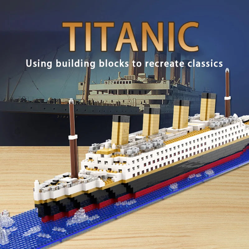 Titanic Building Block Model - Giant Cruise Ship Assembly Puzzle Toy for Kids & Collectors