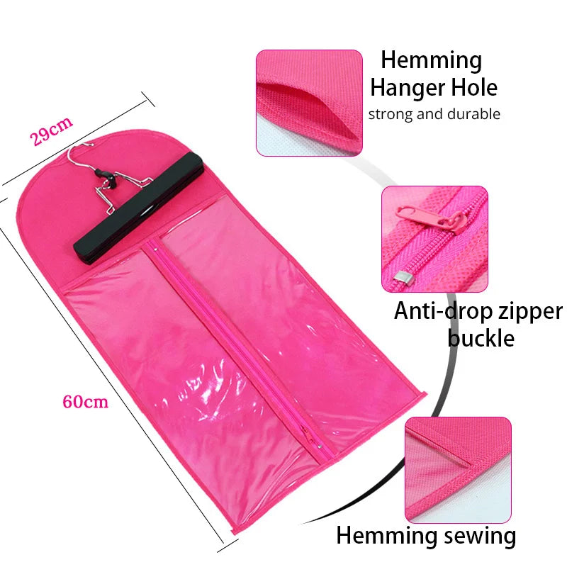 Wig Storage Bag with Hanger - Dustproof Protective Organizer Case for Hair Extensions & Wigs
