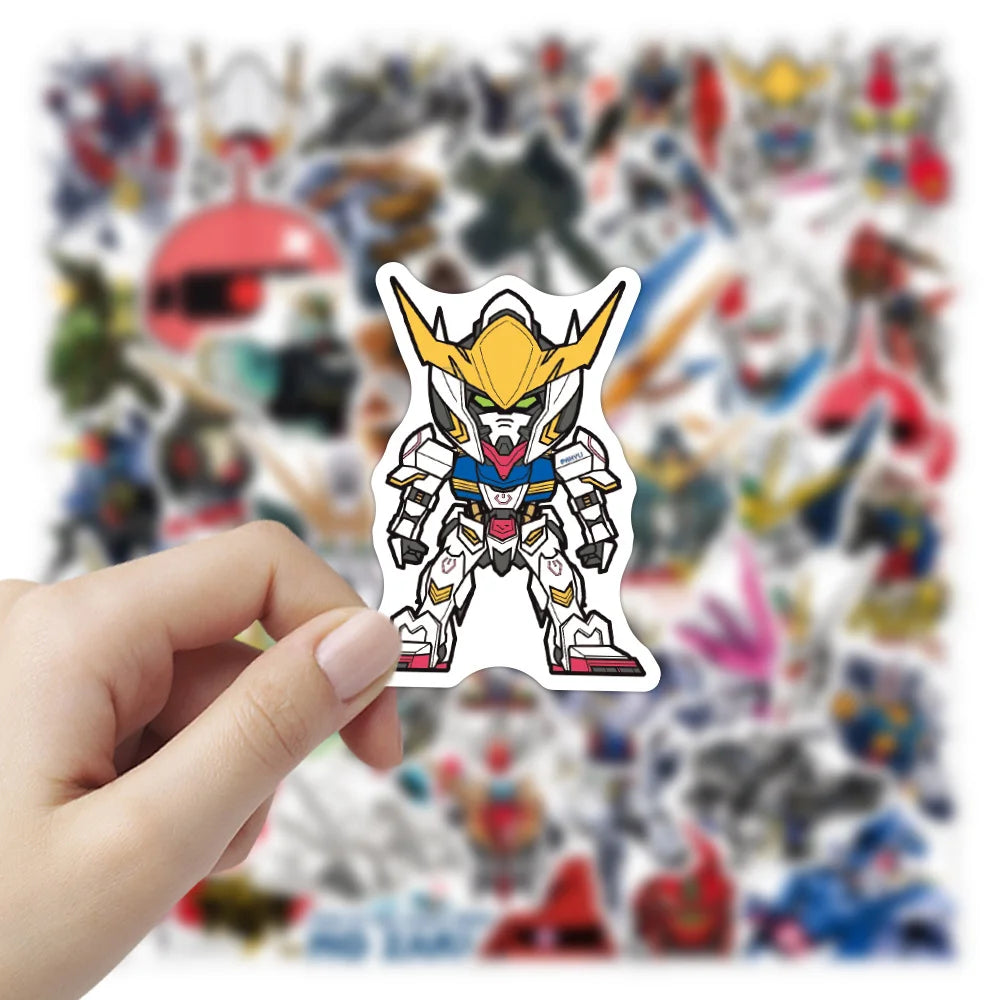 Anime & Gundam Sticker Set - 100/200-Piece Waterproof DIY Decals for Luggage, Laptops, Cars and More