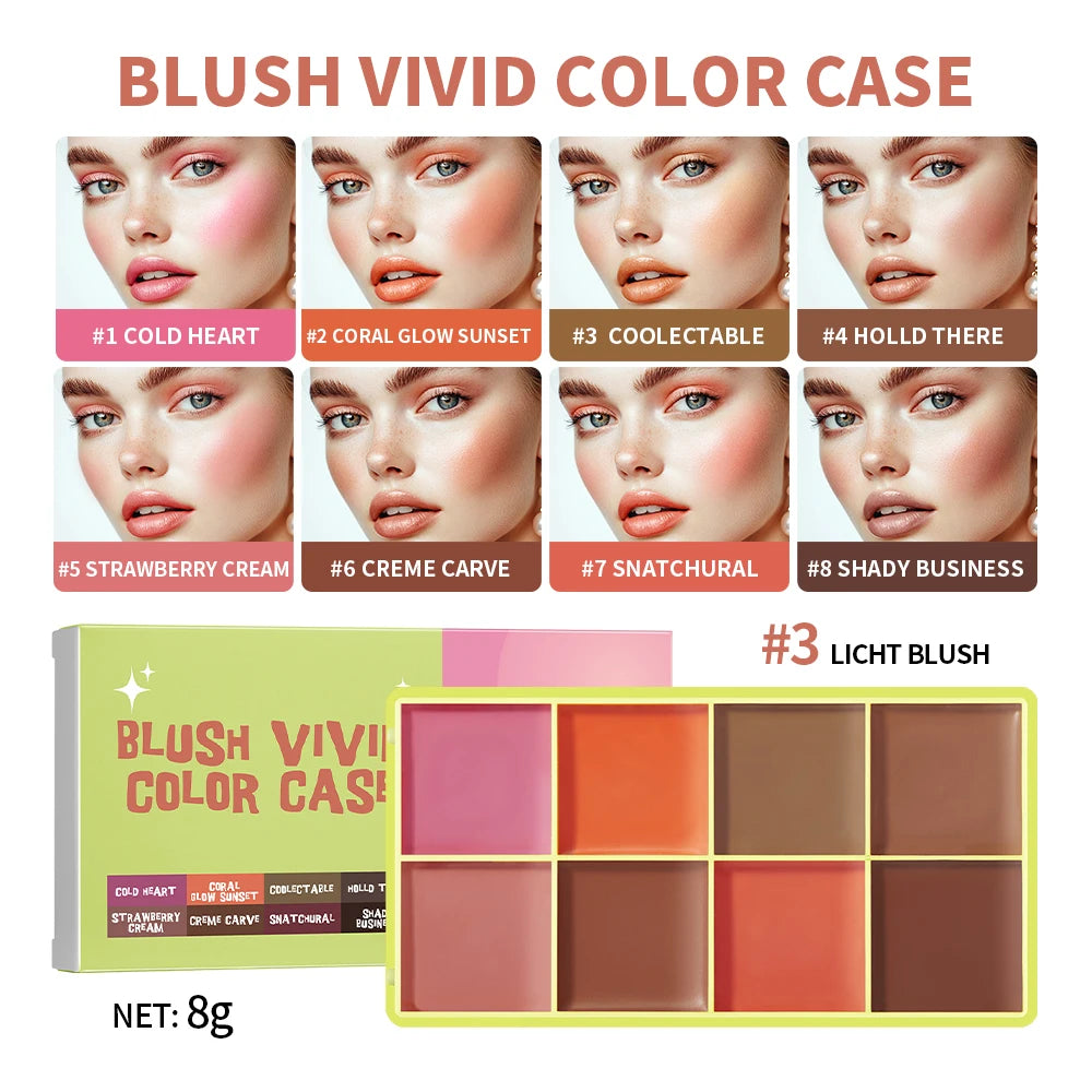 Curve Case Cream Makeup Palette - Eyebrow, Blush & Highlighter with Matte and Shimmer Finishes