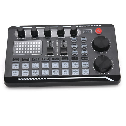 Live Sound Card Audio Interface - DJ Mixer with Voice Changer Effects & Bluetooth for Streaming, Singing and Recording