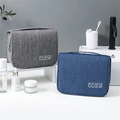 Portable Toiletry Washbag with Hanging Hook | Waterproof Cosmetic Storage Bag for Travel, Men & Women
