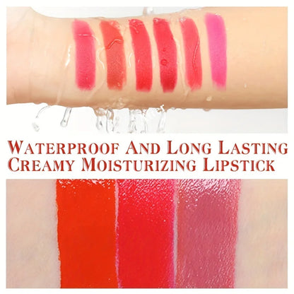 12 Colors Creamy Moisturizing Lipstick – Long-Lasting, Women & Schoolgirl Makeup for Beginners, Leaning Tower Lip Makeup