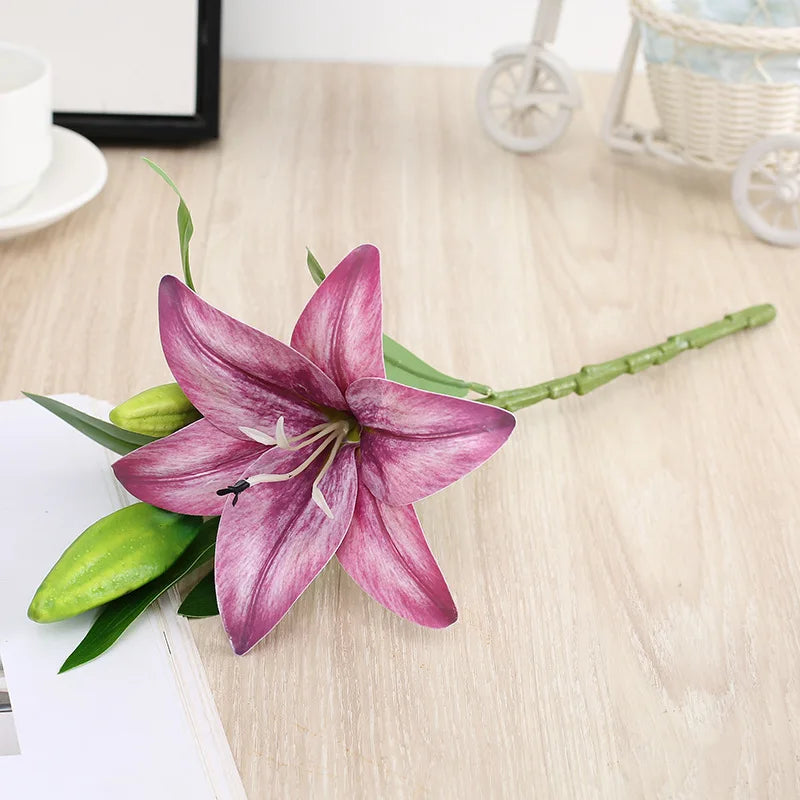 Artificial Silk Lily Bouquet – Creative Fake Flower Arrangement for Living Room, Sweetheart Decoration for Friends