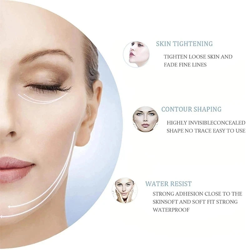 40-Piece V-Shape Face Lift Stickers - Invisible Skin-Lifting Tapes for Double Chin and Wrinkle Concealment