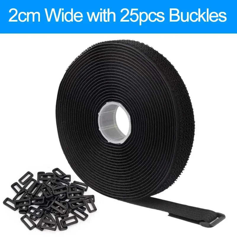 Reusable Nylon Hook & Loop Cable Ties – Adjustable Self-Adhesive Fastening Straps for Cord Management (5M/10M)
