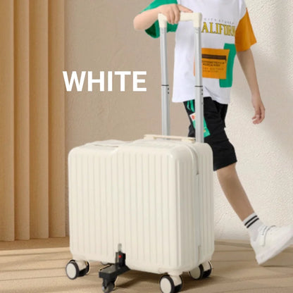 Upgraded Anti-Flip Folding Pedal Luggage – Ride-On Boarding Box with Dual-Control Combination Lock, Lightweight & Anti-Drop