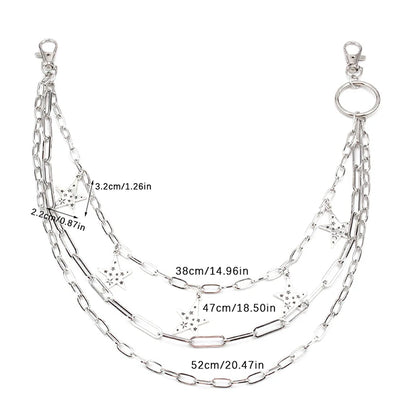 Punk Rock Metal Waist Chain Keychain – Unisex Hip-Hop Jewelry for Jeans, Wallets & Accessories