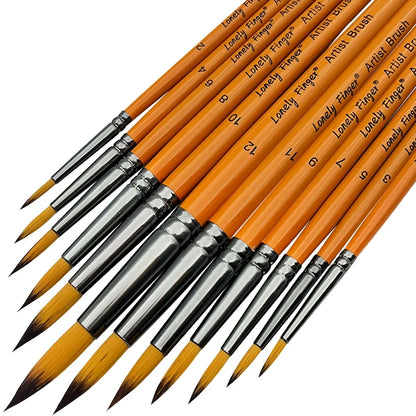 12-Piece Premium Artist Paint Brush Set – Durable Nylon Bristles for Acrylic, Watercolor, Oil & Body Painting