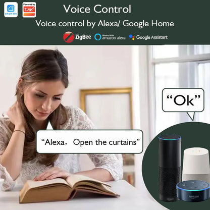 Tuya ZigBee Battery-Powered Electric Curtain Motor – Wireless, Automatic, SmartLife App Remote, Works with Google Home