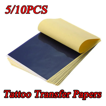 5/10PCS A4 Tattoo Transfer Paper: Carbon Thermal Transfer Tattoo Stencil Copy Tracing Paper - Tattoo Supplies Accessory