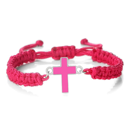 Jesus Cross Braided Bracelet - Handmade Christian Faith Friendship Bangle Jewelry Gift for Women & Men