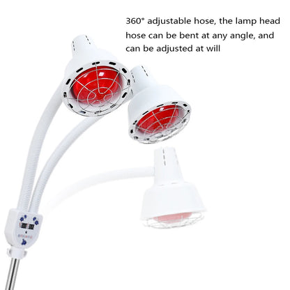 275W Dual-Head Infrared Heat Lamp – Electric Baking Lamp with 360° Adjustable Temperature & Remote Control