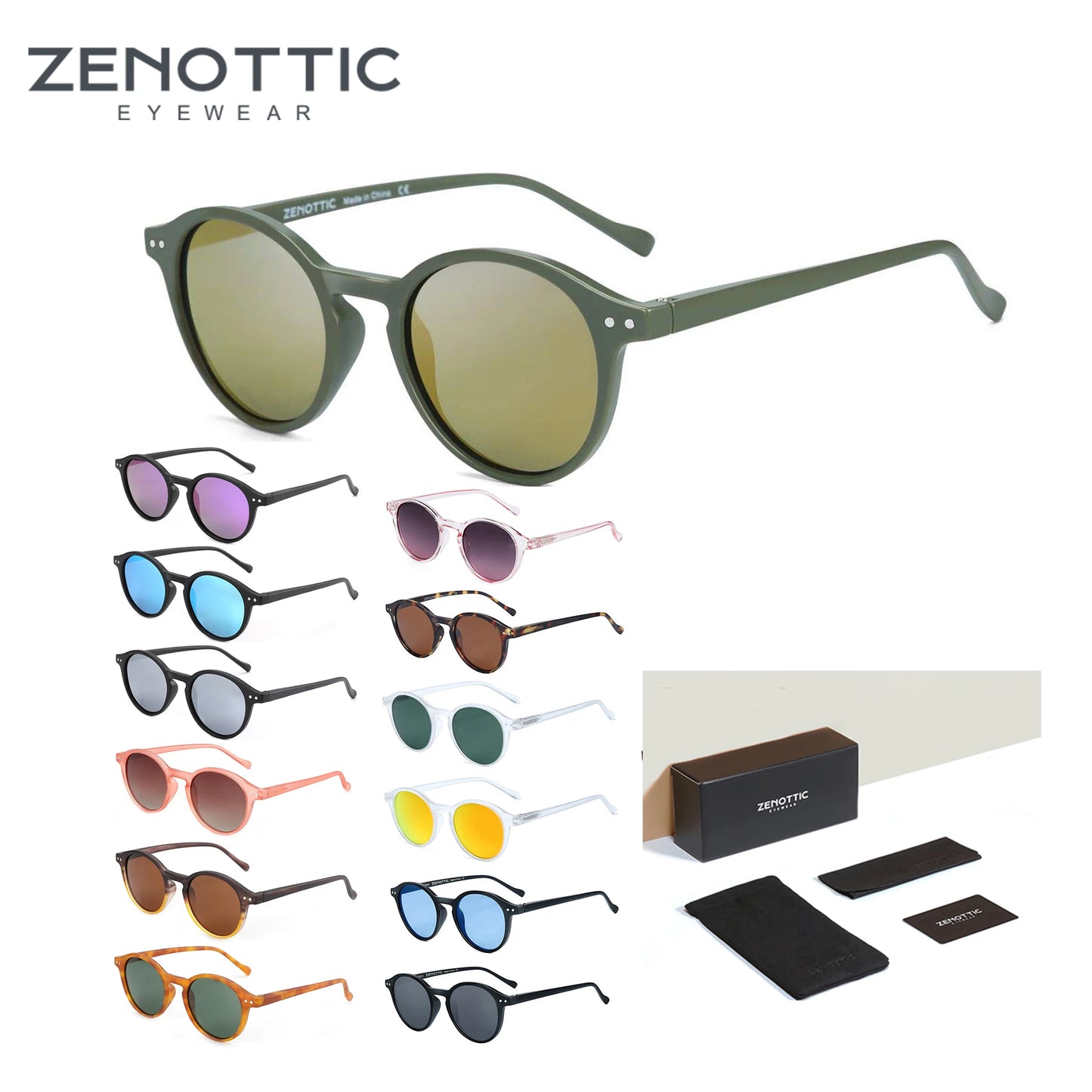 ZENOTTIC Retro Small Round Polarized Sunglasses – Vintage UV400 Shades for Men & Women