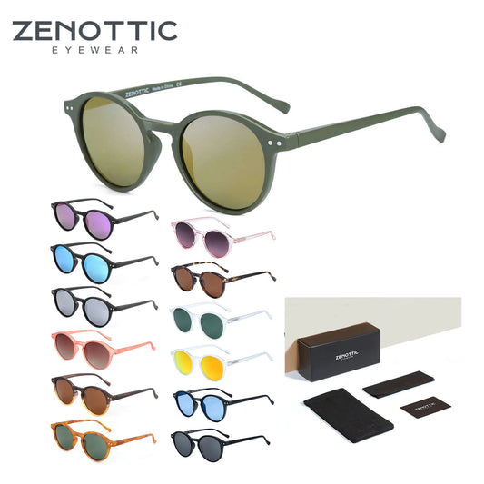 ZENOTTIC Retro Small Round Polarized Sunglasses – Vintage UV400 Shades for Men & Women