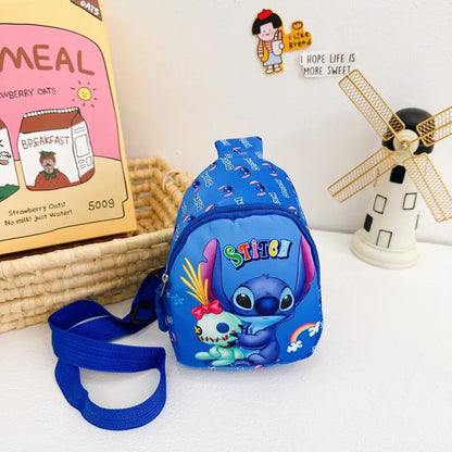 Disney Cartoon Stitch Kids Chest Bag – Cute Crossbody Waist Pouch with Zipper, Coin Purse & Gift for Children