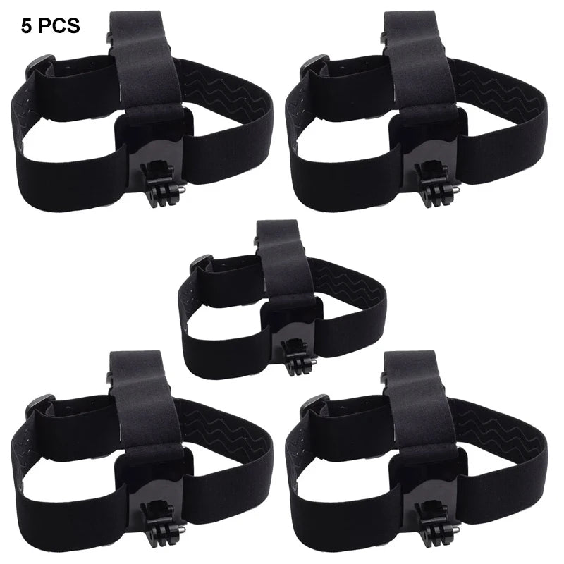 Action Camera Head Strap Mount - Adjustable Headband Holder for GoPro, SJCAM, AKASO, Insta360 and DJI Osmo Action Cameras