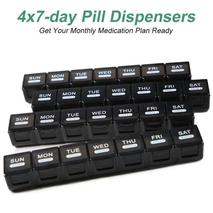 Monthly Pill Organizer – 28-Day Moisture-Resistant Case with Dust-Proof Box for Pills, Vitamins, and Fish Oil