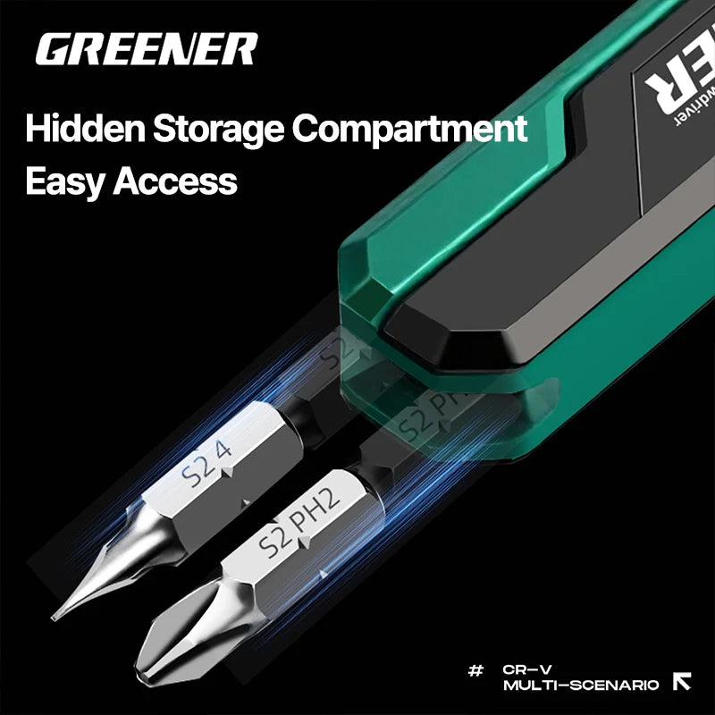 GREENER 72-Tooth Reversible Ratchet Wrench - 1/4-Inch Hex Drive Quick-Release CR-V Steel Tool for Auto & Home Repair