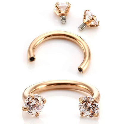 Stainless Steel Crystal Hoop Piercing – Nose, Ear, Belly Ring for Women & Men, Cartilage Helix Daith Jewelry