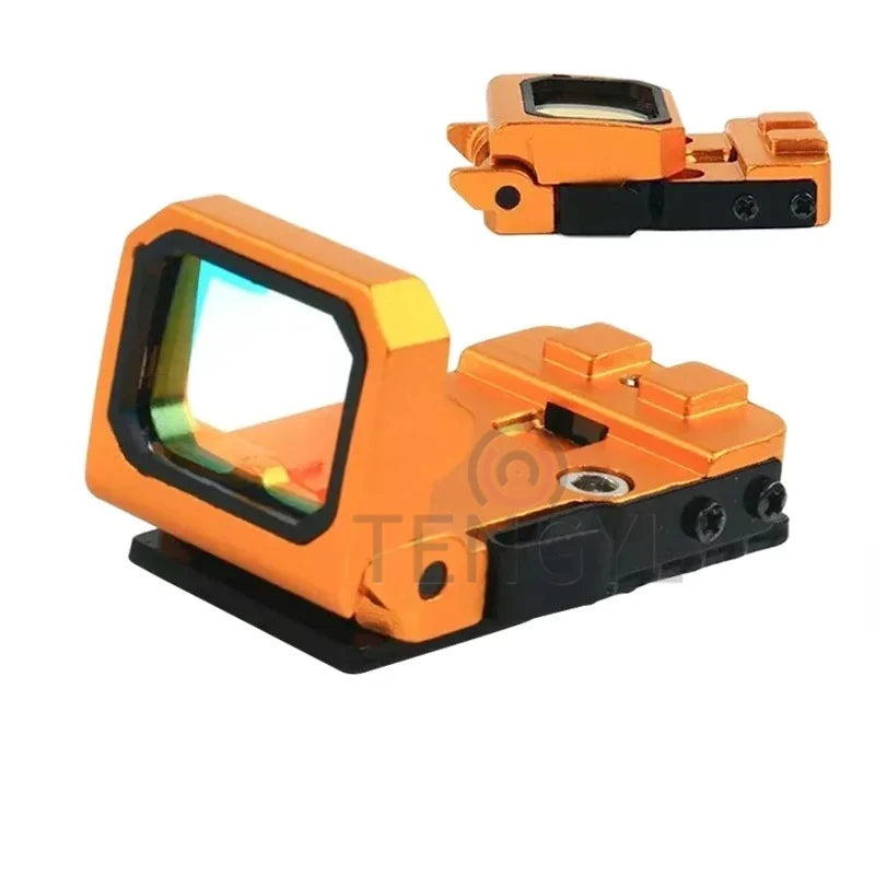 Mini Red Dot Sight - Flip Up Compact Reflex Optic Scope with 20mm 1913 Mount for Glock MOS Pistols & Hunting Rifles