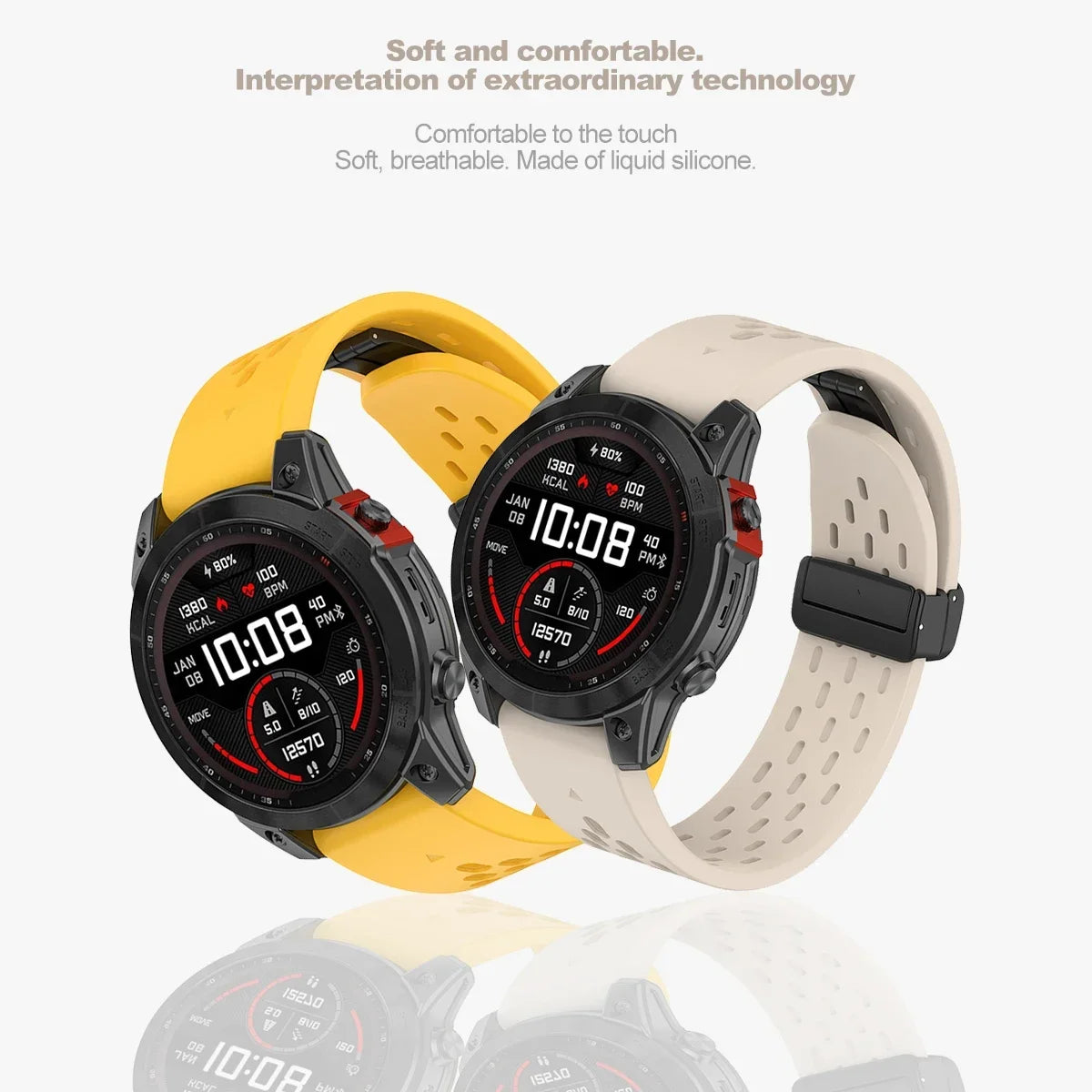 Quick Fit Silicone Strap for Garmin Fenix & Forerunner — 26mm, 22mm, 20mm Bands for Fenix 7X/7 Pro/6X/6/5X/5 Plus, Tactix 7, Forerunner 965/955, Enduro
