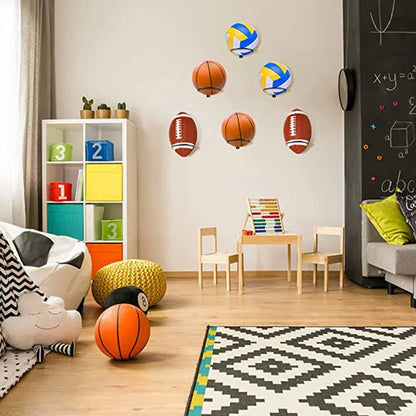 Wall-Mounted Basketball Stand – Iron Multi-Purpose Soccer & Ball Storage Rack, Display Rack for Sports Equipment