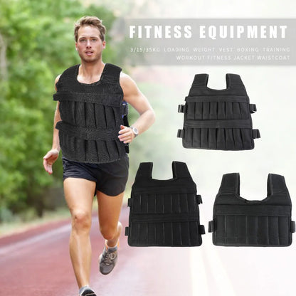 Adjustable Weight Training Vest — 3/15/35kg Fitness Running Jacket for Workout & Jogging