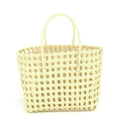 Hylhexyr Handheld Woven Shoulder Bag – PVC Tote for Vegetables, Beach, Picnic & Vacation, Women’s Handbag