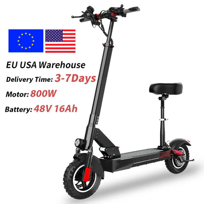 Adult Electric Scooter 48V 800W — EU/USA Warehouse, 13Ah-16Ah, Lightweight Long-Range 35-55km Kick Scooter