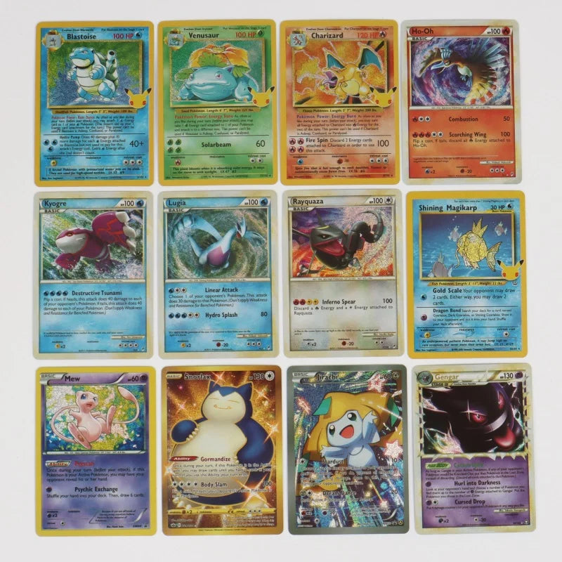 60-100Pcs English Pokemon Cards – Holographic EX, Vstar, Vmax, GX, Charizard, Mewtwo & Evolution Combos