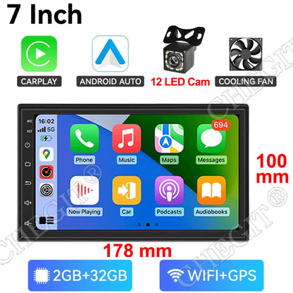 7/9/10-Inch Android 13 Car Radio - Wireless CarPlay, Bluetooth, 64GB Multimedia Stereo