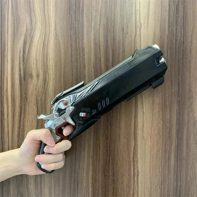 OW Gun Cosplay Meiling Zhou Frost Shock Prop – PU Rubber Weapon Model, Safe Halloween Costume Accessory