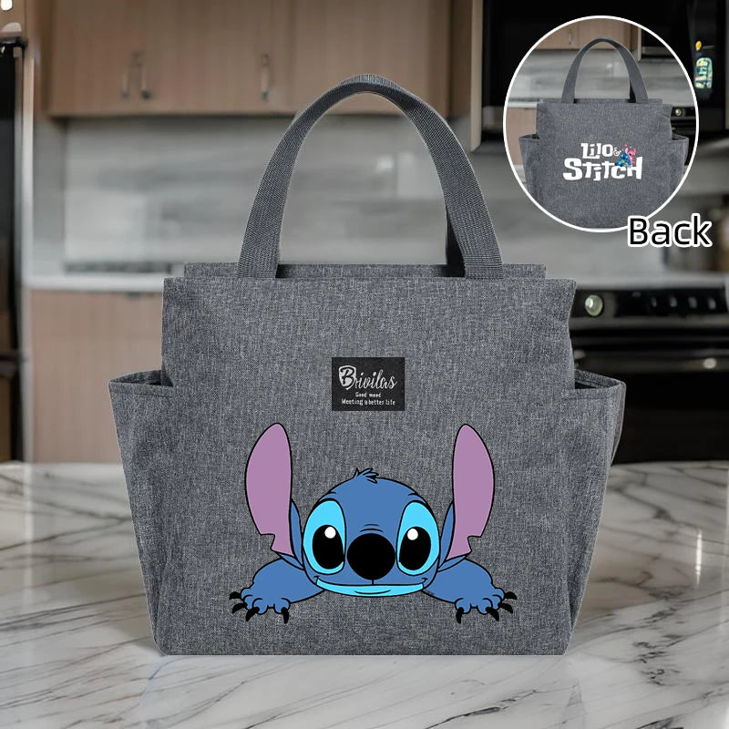 Stitch Insulated Lunch Bag – Waterproof Oxford Cloth with Aluminum Foil, Portable Reusable Square Tote for Work, School, and Picnic