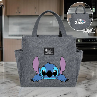 Stitch Insulated Lunch Bag – Waterproof Oxford Cloth with Aluminum Foil, Portable Reusable Square Tote for Work, School, and Picnic