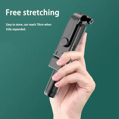 Extendable Bluetooth Selfie Stick Tripod – 700mm Telescopic Portable Phone Stand with Remote for Travel