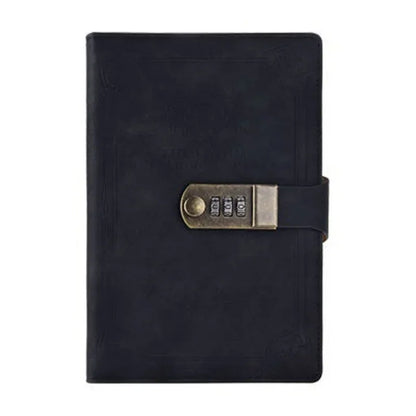 A5 Retro Password Book with Lock – 200 Pages Thick Creative Diary & Student Notepad Notebook