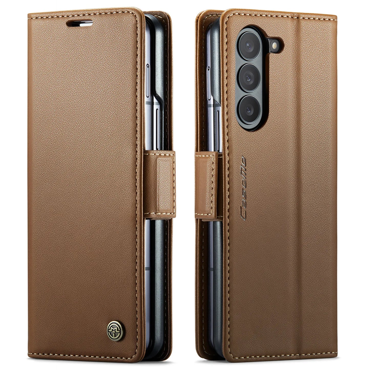 Magnetic PU Leather Phone Case for Samsung Galaxy Z Fold 7/6/5 — Fold6/5 5G Wallet Card Holder Shockproof Cover