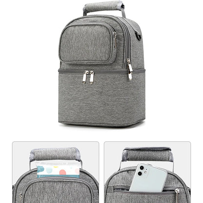 Folding Large-Capacity Breast Milk Storage Backpack – Portable Crib Bed, Mommy Outing Bag with Insulation for Baby