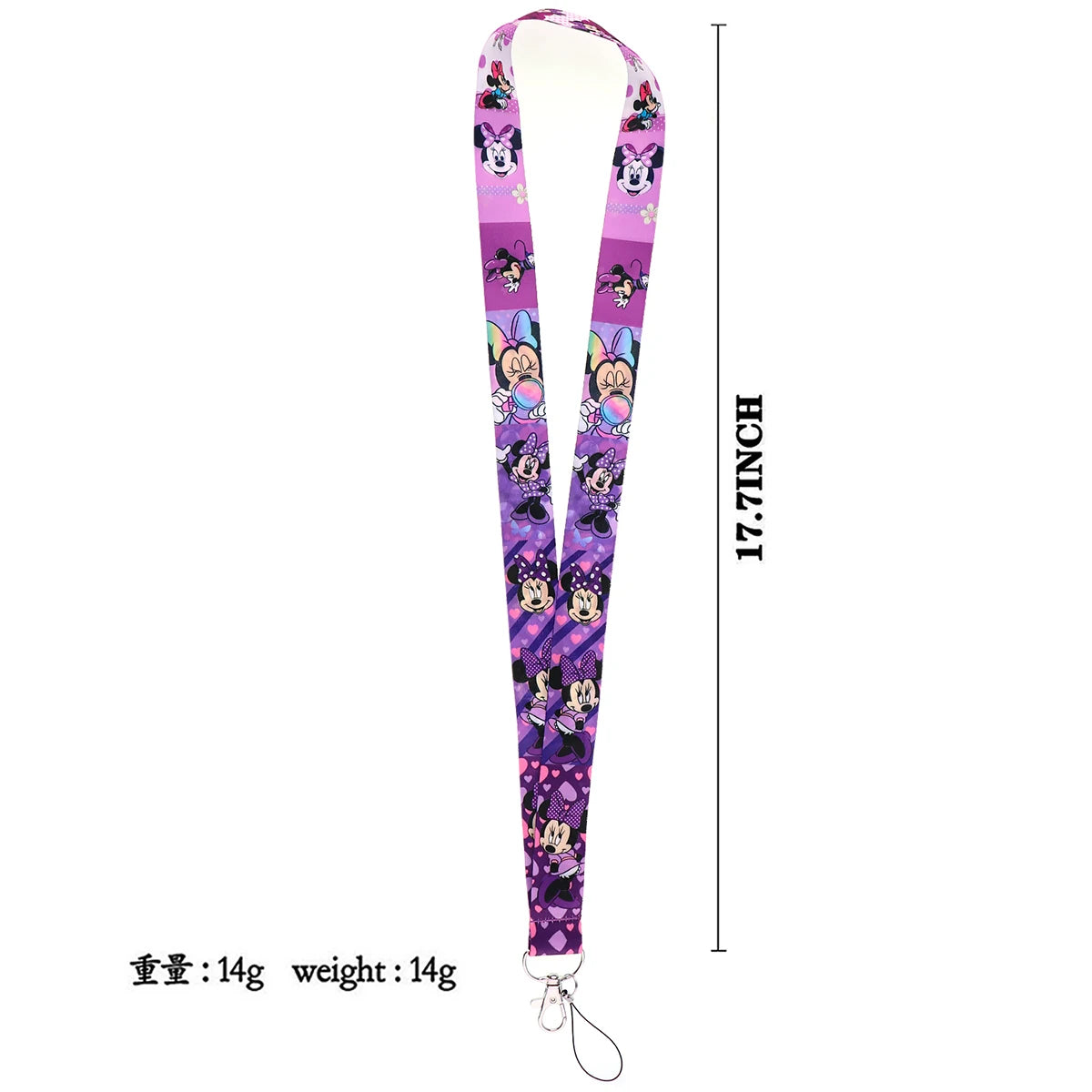 Mickey Minnie Lanyard Strap for Keys – ID Badge Holder, Keychain, Card Pass, Phone Charm Accessory