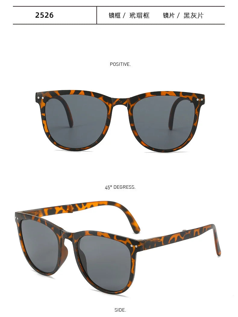 UV400 Polarized Folding Sunglasses – Anti-UV Oval Frame for Men & Women