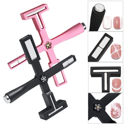 5 in 1 Cat Eye Magnet for Nail Art – Multifunctional Cross Design for Cat Eye Gel Polish & Strong Nail Magnet Tool