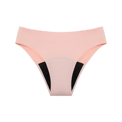 Seamless Cotton Menstrual Panties – 4-Layer Leakproof Fast-Absorption Period Underwear for Teens, Mid-Rise Incontinence Macaron Undies