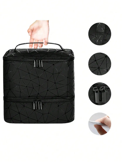 Women's Portable Double-Layer Nail Polish & Essential Oil Storage Bag – Multi-Function Organizer for Travel