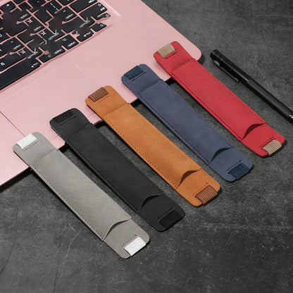Adjustable Elastic Band Pen Holder - PU Leather Pen Sleeve Pouch, Detachable, Fits Notebook - Elastic Notebook Pen Holder