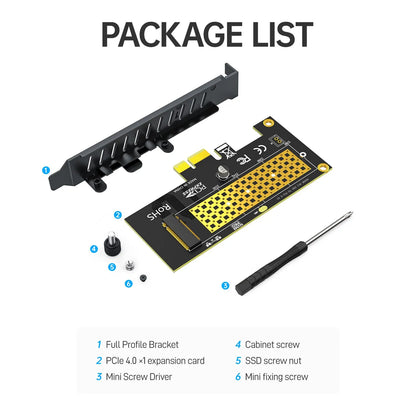 JEYI M.2 NVMe SSD to PCIe X1 Adapter Card – 2280 PCIe 3.0/4.0 Expansion for Desktop PC (Gen4 16Gbps SK1)