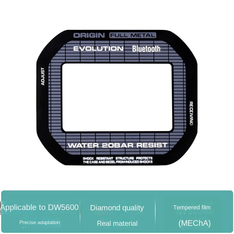 Tempered Mirror Glass Screen Protector for Casio DW-5600 GM-5600 GW-B5600 - Reflective Watch Display Film Accessory