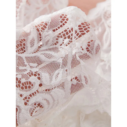 Women’s Lingerie Set — Plus Size Lace Nightgown, Thong & Suspender Sexy Sleepwear