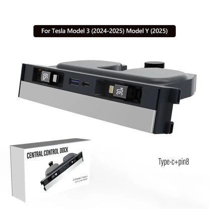 Tesla Model Y 2025 Retractable Center Console USB Hub – Fast Charging Dock for Model 3 & Highland Phones