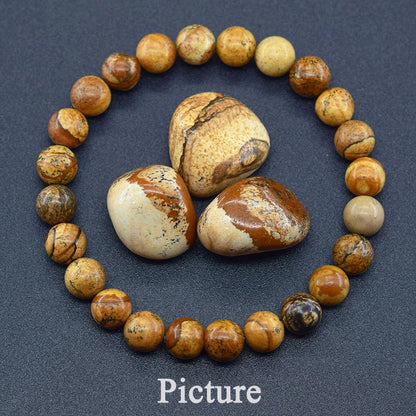 Natural 5A Lapis Lazuli Stone Bracelet - Elastic Healing Bead Jewelry Gift for Men & Women